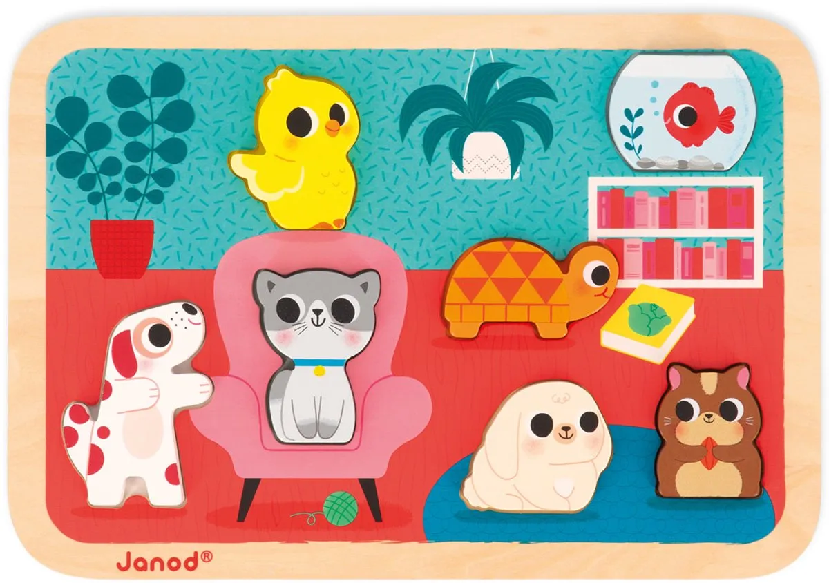 Janod Chunky Puzzel Huisdieren 7-delig - 18+ Maanden