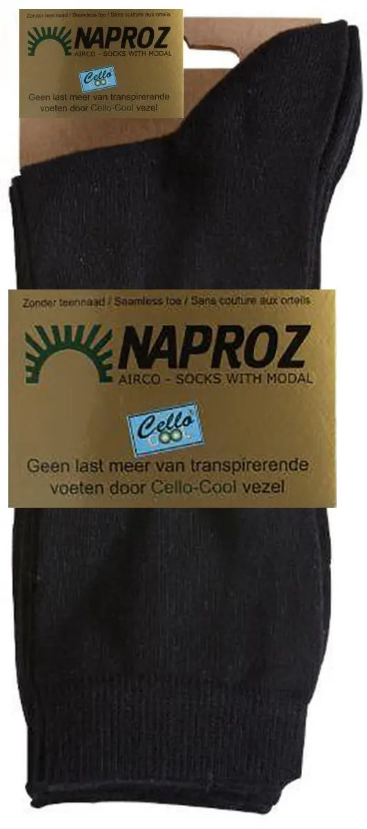 Naproz Airco Shortsocks Zwart - 3 Paar