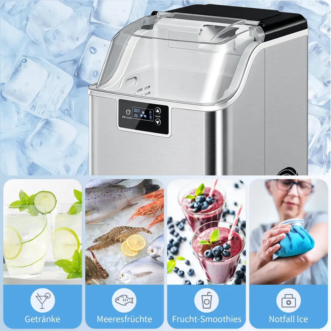 Homcom IJsblokjesmachine 186W 2.1L - Zilver