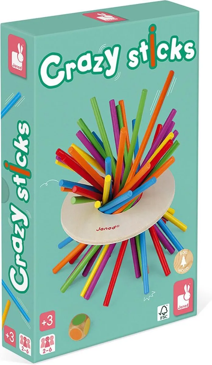 Janod Crazy Sticks Behendigheidsspel 2695 - 36 Stukken