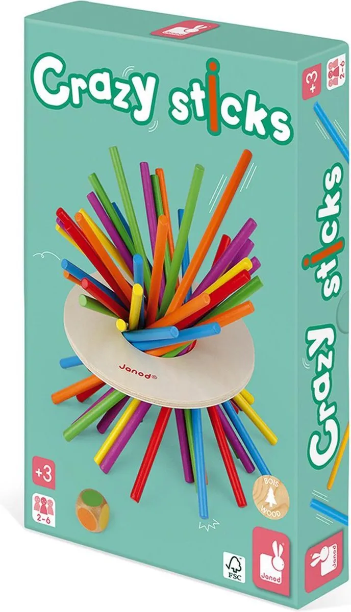 Janod Crazy Sticks Behendigheidsspel 2695 - 36 Stukken