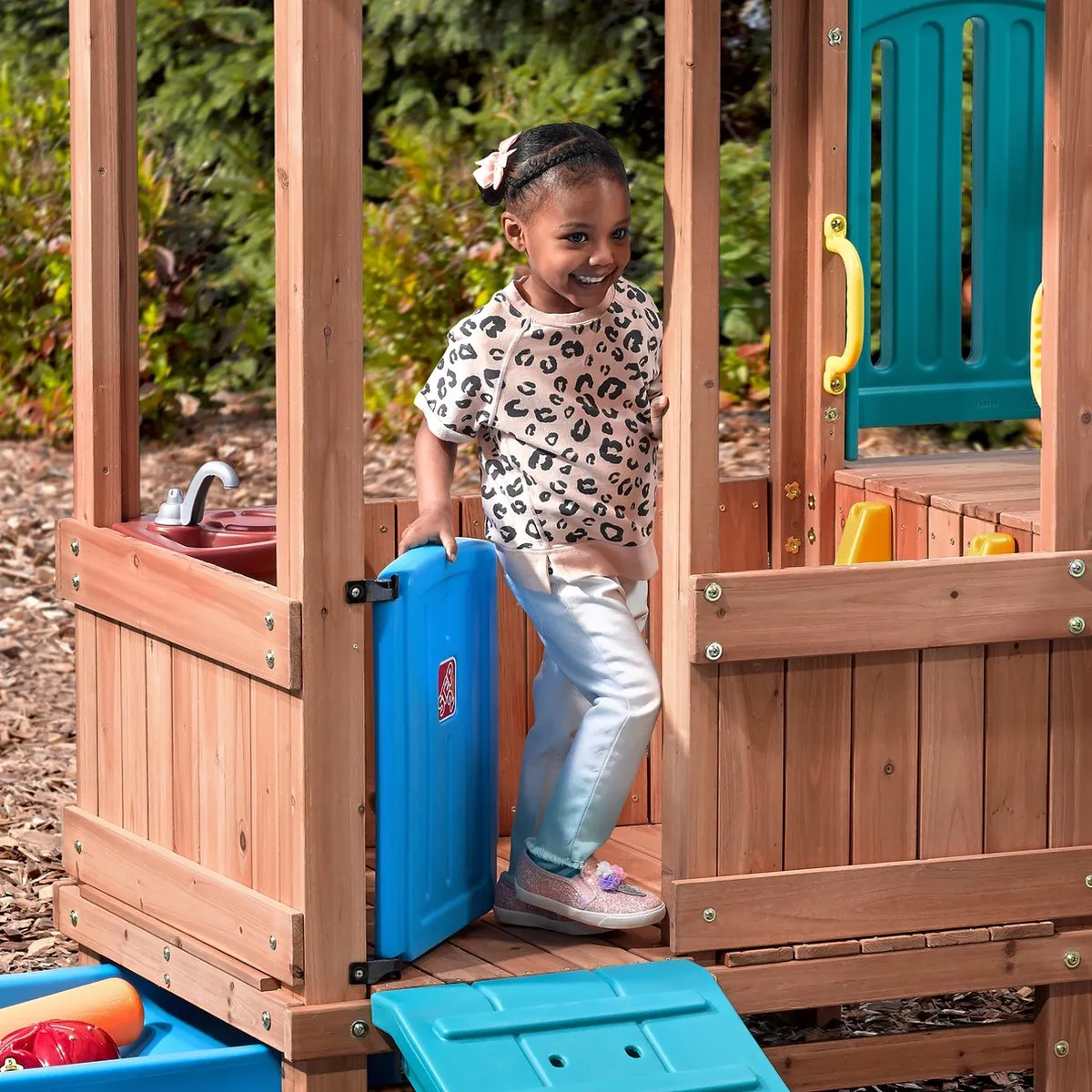 Step2 Woodland Adventure Playhouse 4906KR - Klimwand & Glijbaan