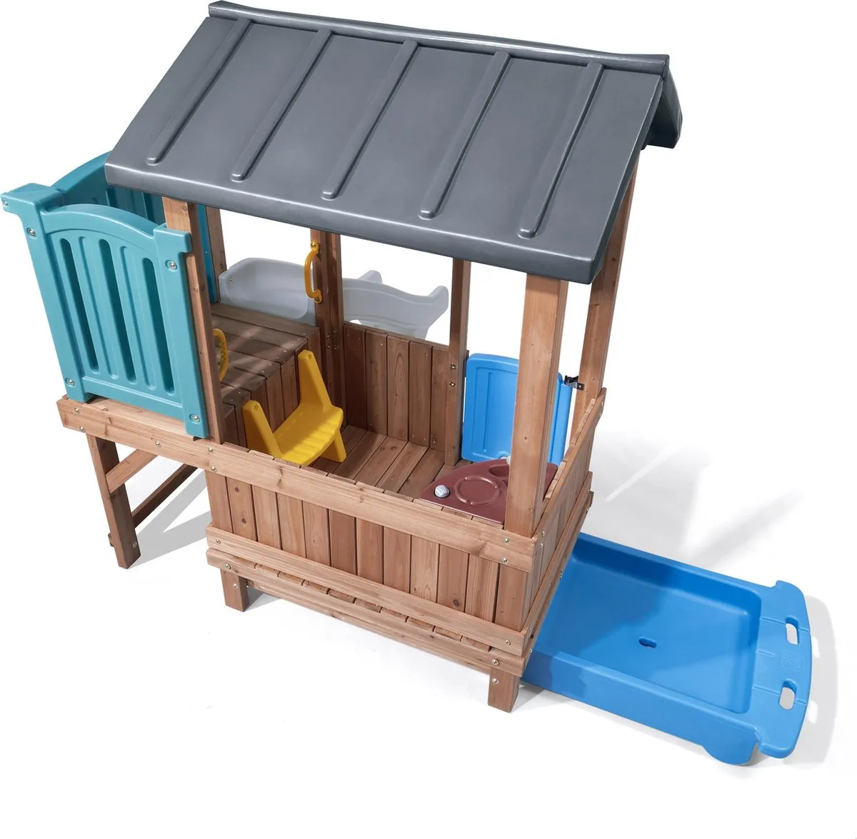 Step2 Woodland Adventure Playhouse 4906KR - Klimwand & Glijbaan