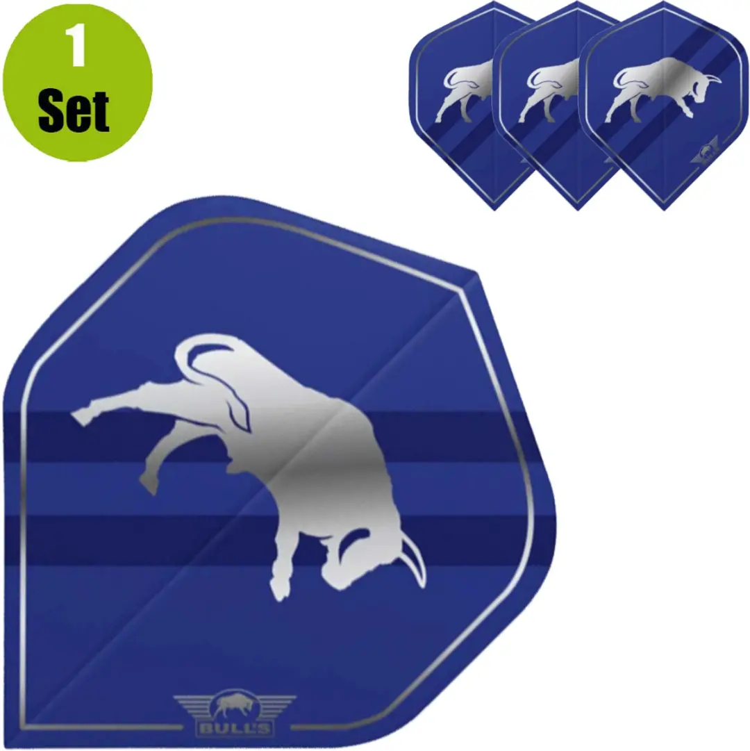 Bull's Retro Std Dart Flights - Blauw - 3 Stuks