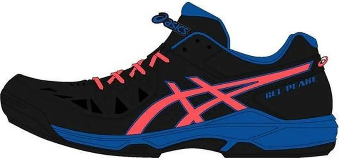 ASICS Gel-Peake Sportschoenen 43.5 - Zwart/Rood/Blauw