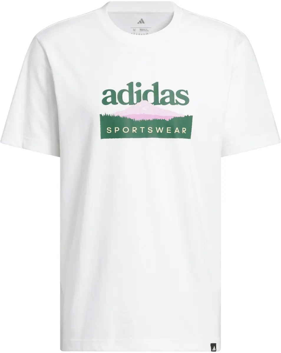 Adidas Sportsman Mountain Graphic T-shirt Heren - M - Wit