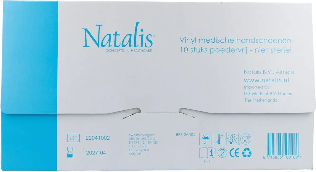 Natalis Handschoenen Vinyl - 10 Stuks Wit
