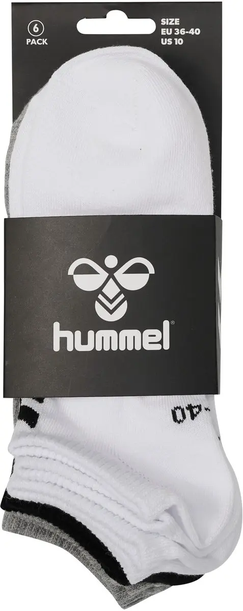 Hummel Chevron Enkelsokken - 6 Stuks - Maat 46-48 - Black/White/Grey