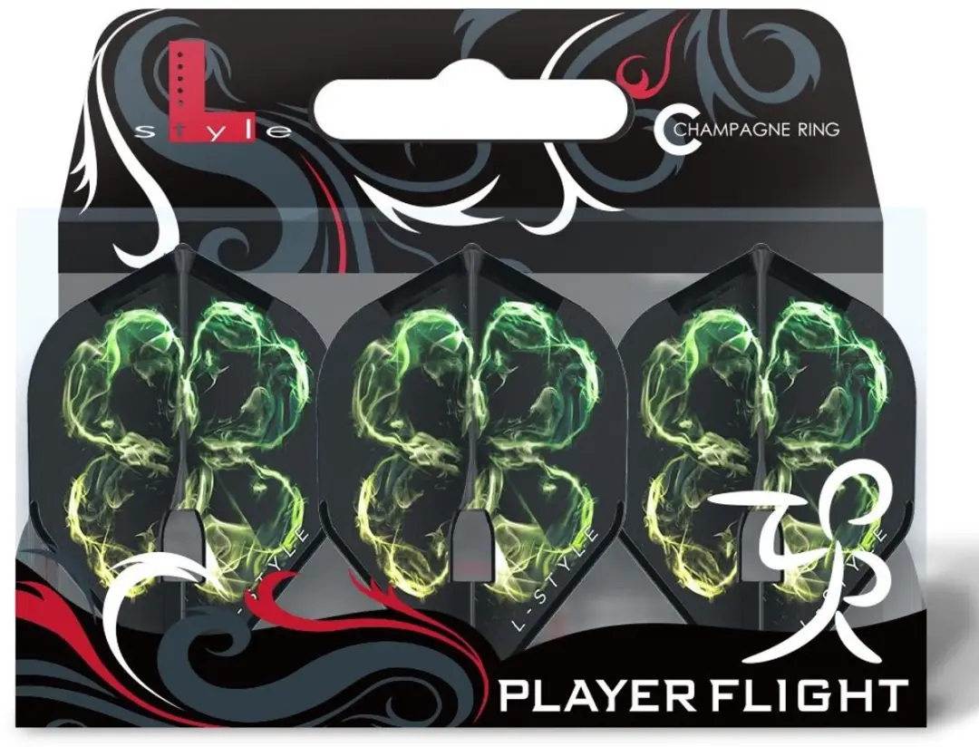 L-Style Champagne Flight L1 Standard Robyn Byrne V2 Dart Flights - Zwart
