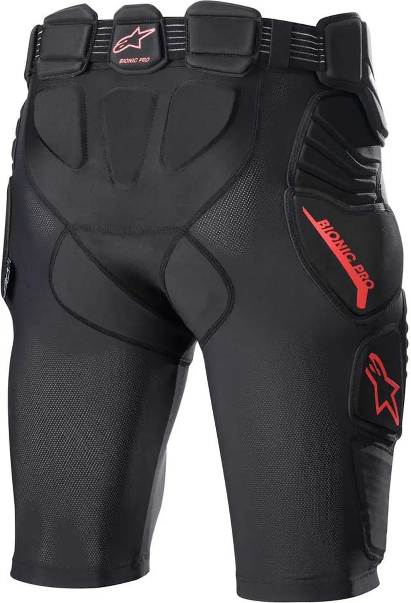 Alpinestars Bionic Pro Beschermende Shorts - L - Zwart/Rood