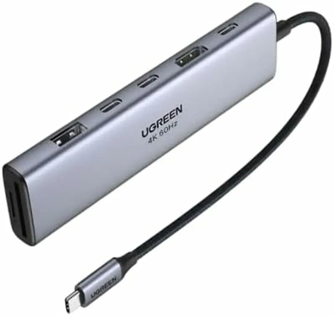 Ugreen REVODOK 7-in-1 USB-C Hub 2x USB-C 3.2 - HDMI 4K 60Hz - PD 100W - Transparent