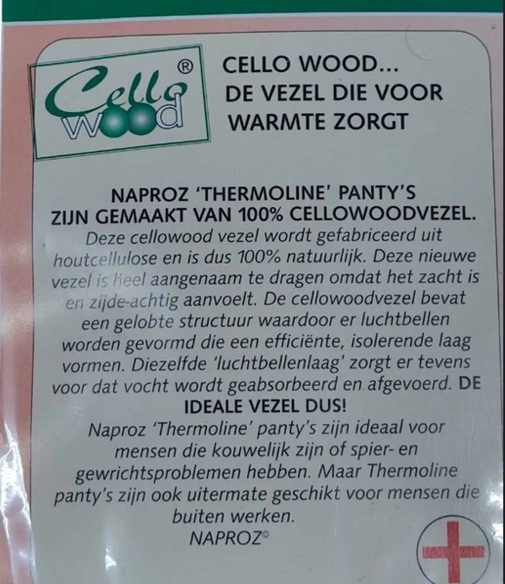 Naproz Thermoline Panty Cellowood 50 Denier - Maat S - Grafiet