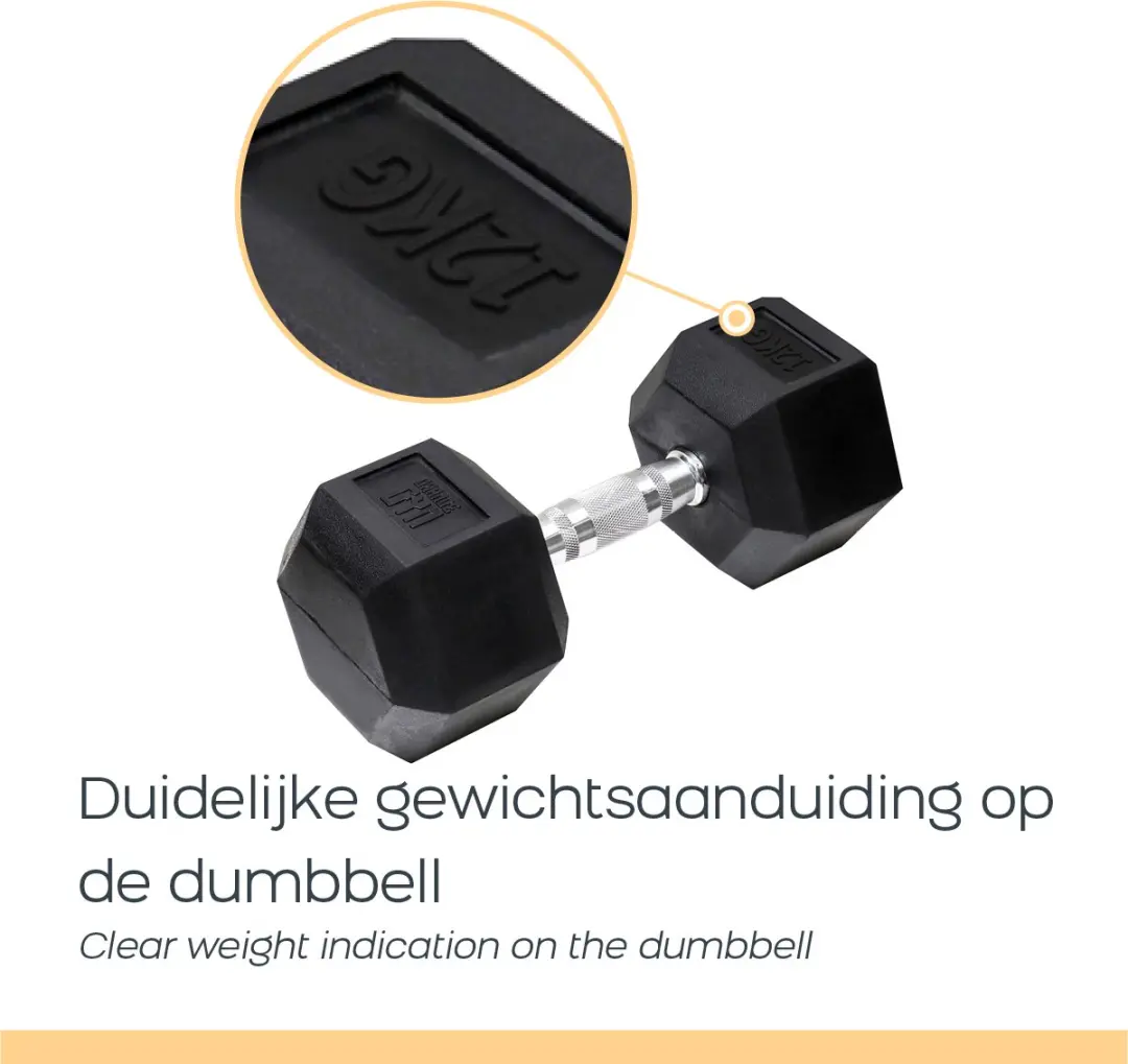 Orange Gym Hex Dumbbell 8KG - Set van 2