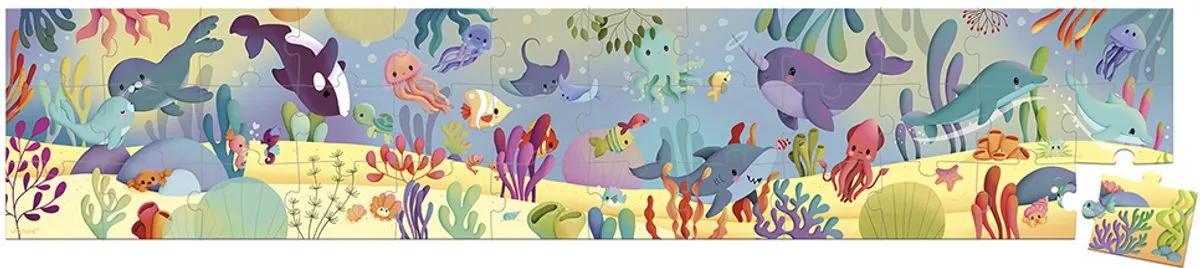 Janod Puzzel Zeedieren 36 Stuks - Panoramisch - 4+
