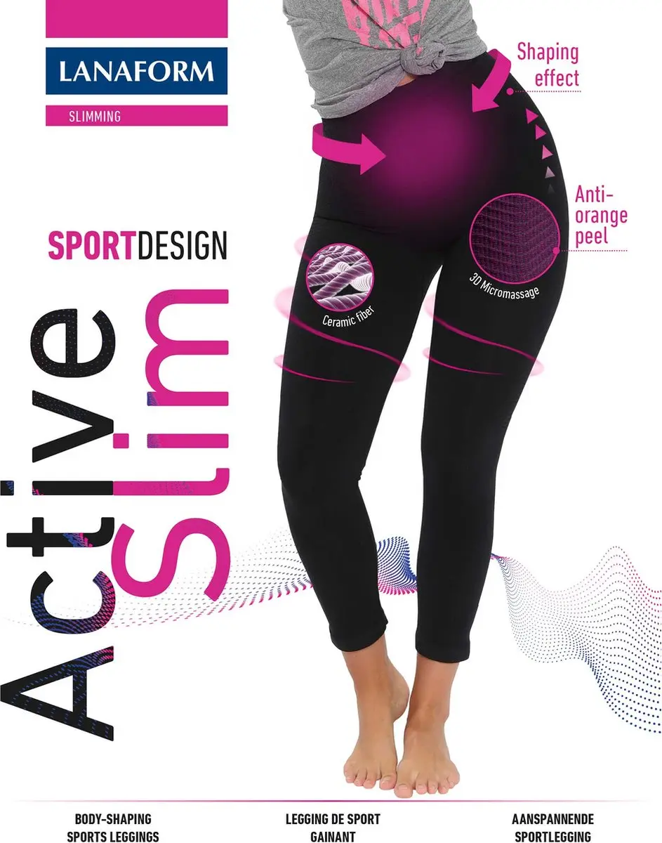 Lanaform Active Slim Afslankbroek M Sportleggings - Zwart
