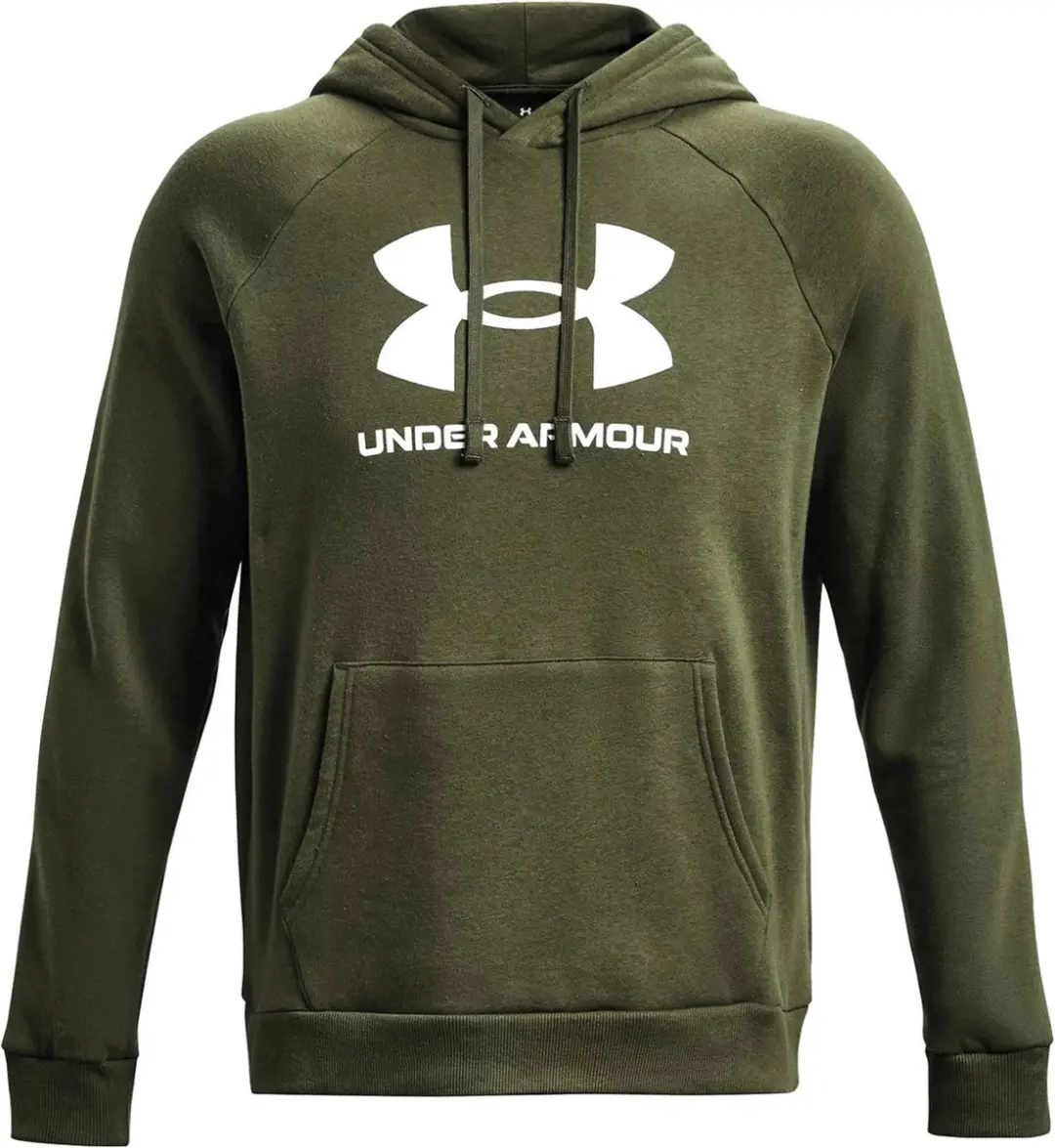 Under Armour Rival Fleece Hoodie Heren - XXL - Groen/Wit - afbeelding 6 van 6