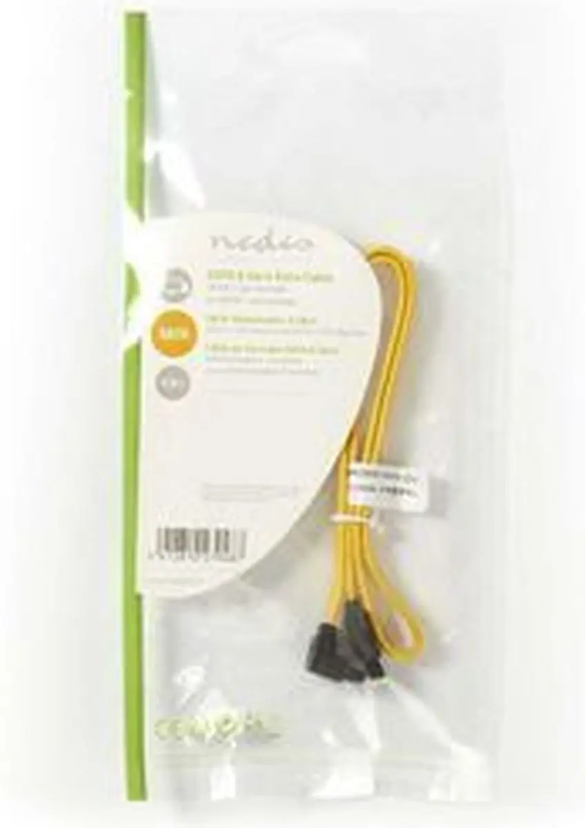 Nedis SATA Kabel CCGP73255YE05 - 6 Gbps - 0,5m - Geel