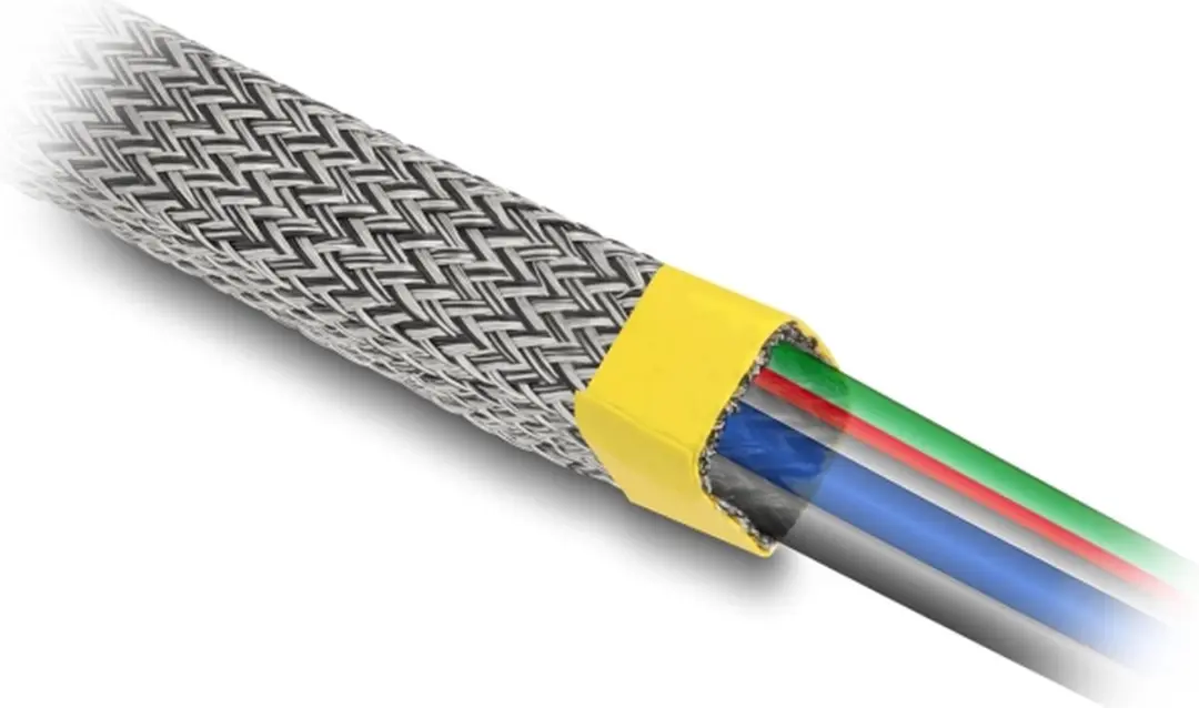 Delock Braided Sleeve 2m x 10mm - Grijs