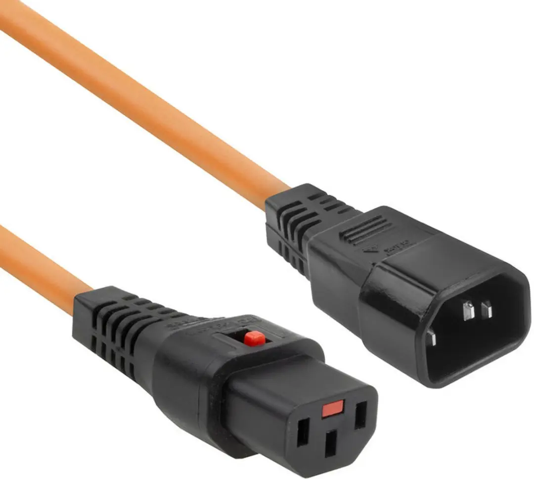 ACT AK5037 Netsnoer C13-IEC Lock - 2m - Oranje