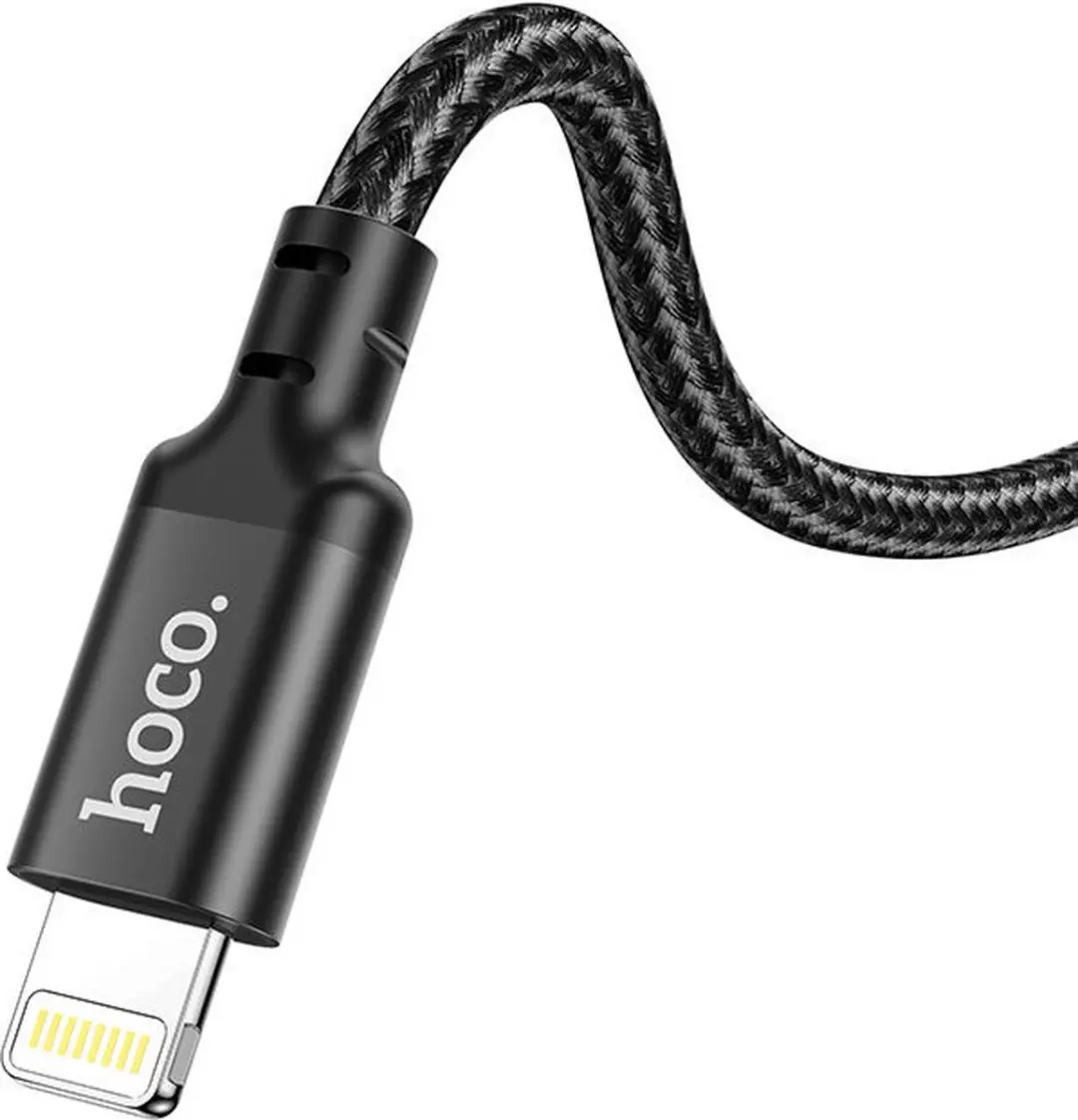 Hoco 20W PD Gevlochten USB-C naar Lightning Kabel 2M - Zwart