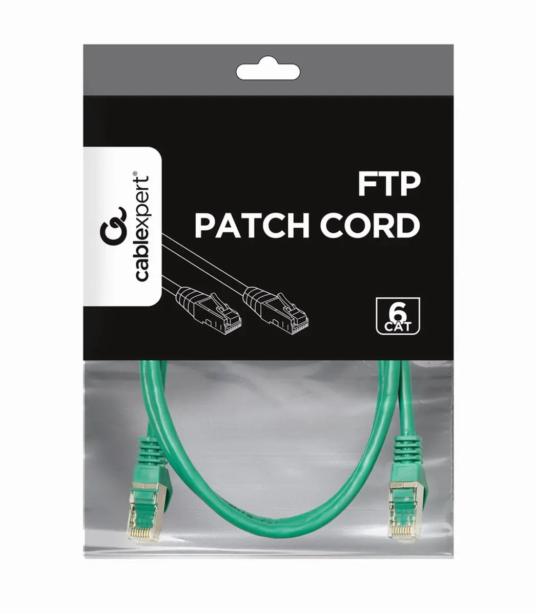 Gembird PP6-1M/G Ethernet-kabel Cat.6 FTP 1m - Groen