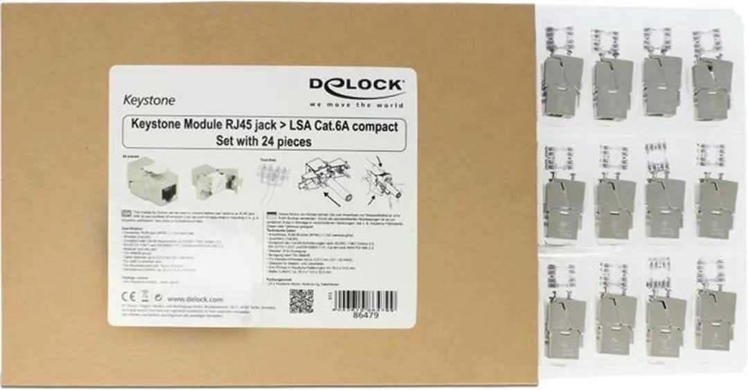 Delock STP CAT6a Keystone Module RJ45 - 24 Stuks
