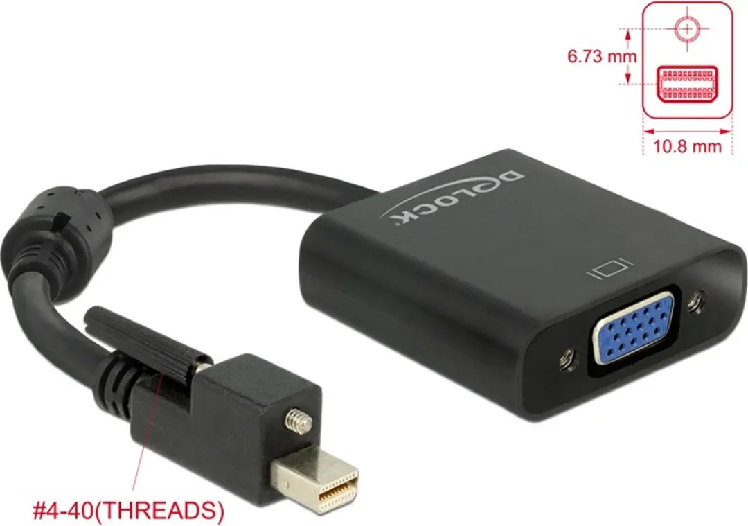 Delock Mini DisplayPort naar VGA Adapter 0,2m