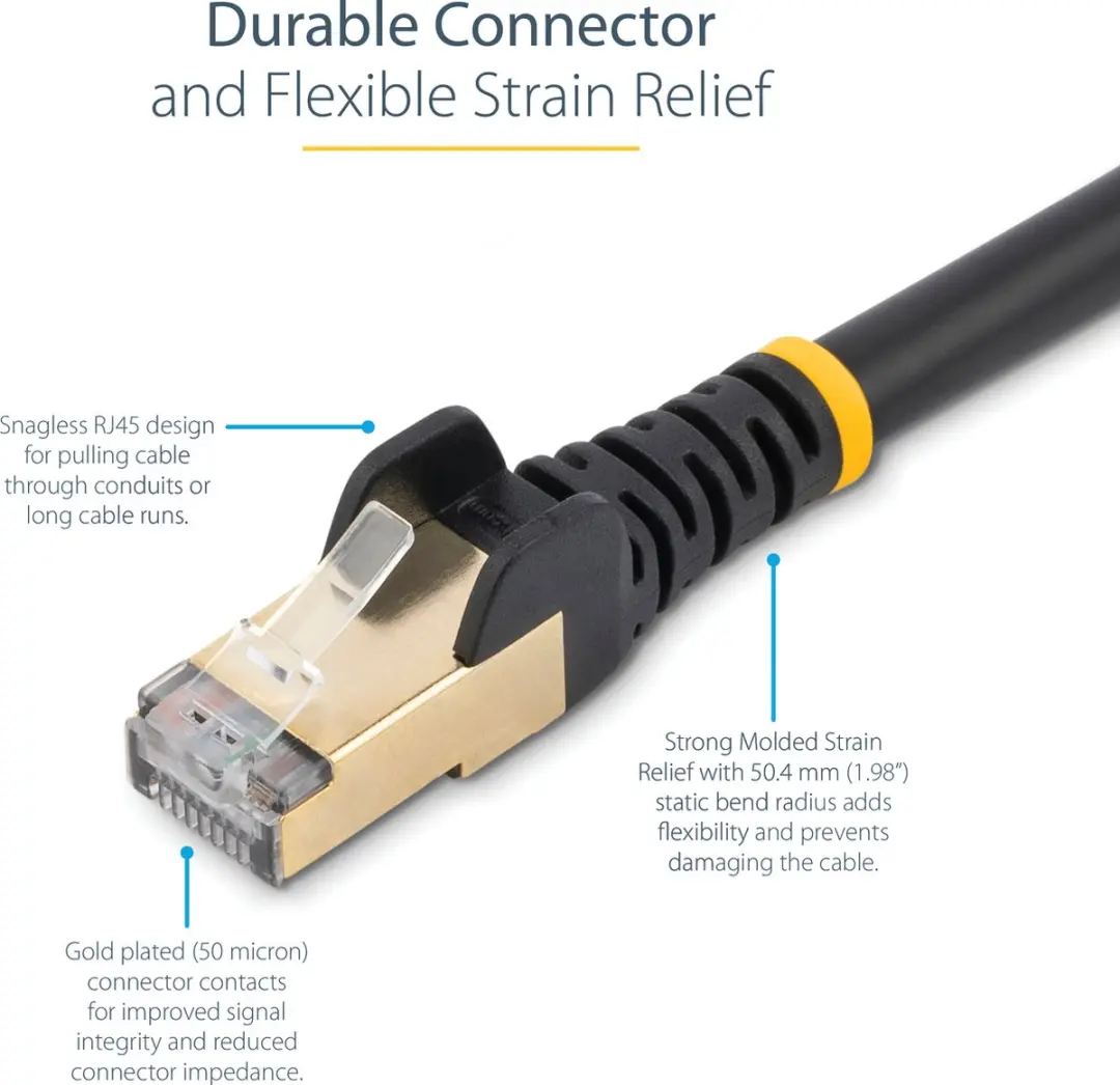 Startech CAT6A 10G Netwerkkabel 1,5m - STP - Zwart