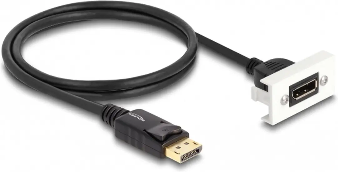 Delock Easy 45 DisplayPort 8K Module 22.5x45mm - Zwart/Wit