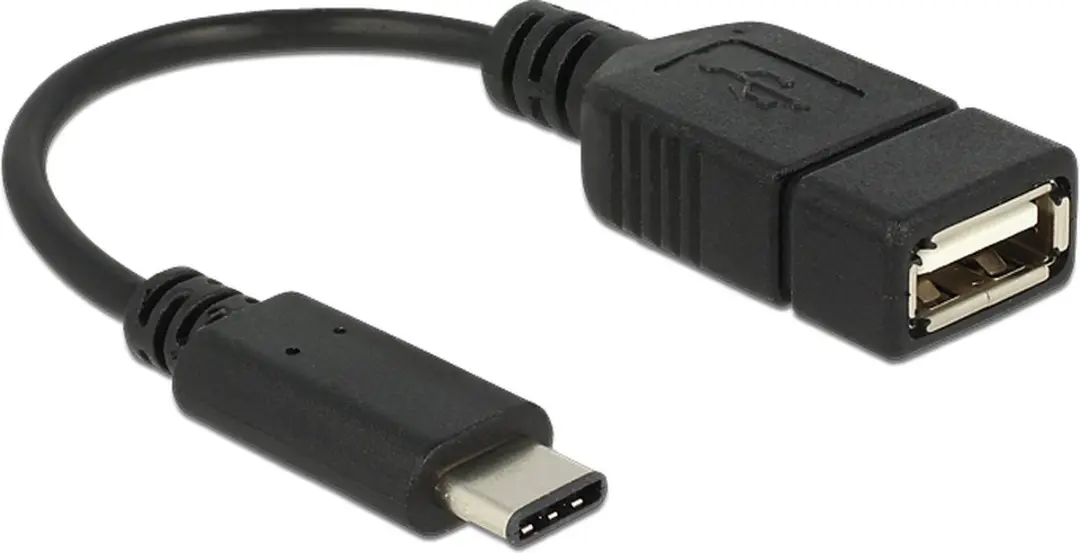 Delock USB-C naar USB 2.0 A Female Kabel - 0,15m - Zwart