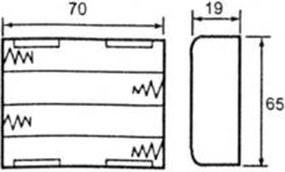 Velleman BH341BSAA Batterijhouder 4x AA - 70x65x19mm Zwart