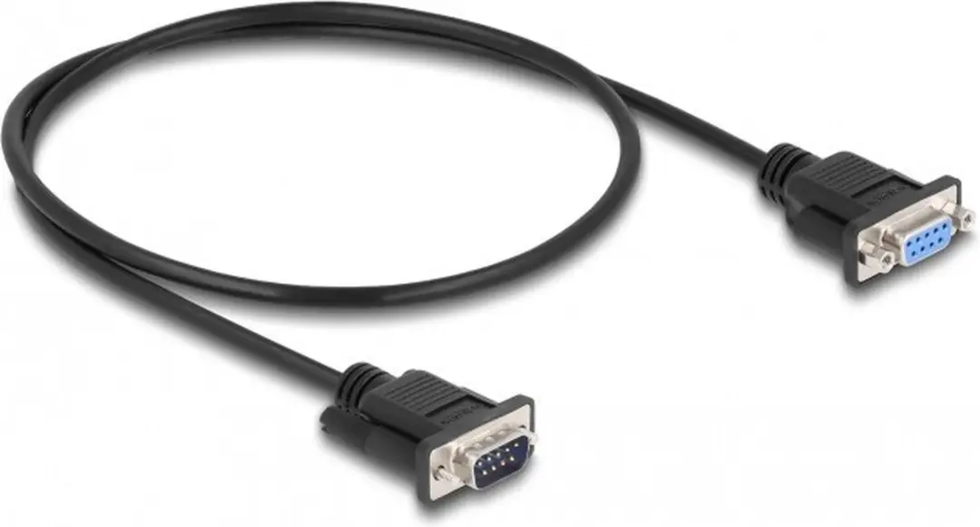Delock RS-232 Null Modem Kabel D-Sub 9 M/F - 0,5m - Zwart
