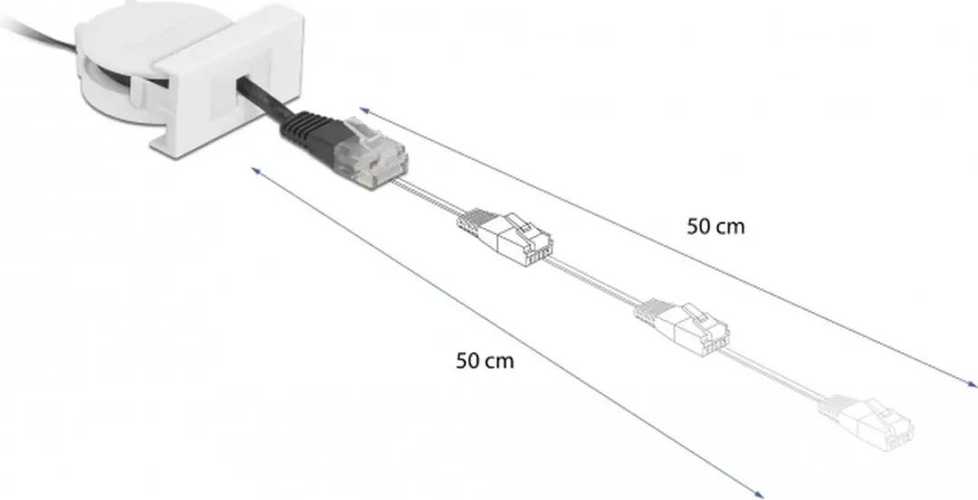 Delock Easy 45 Module Network Retractable RJ45 Kabel Cat.5e - Zwart