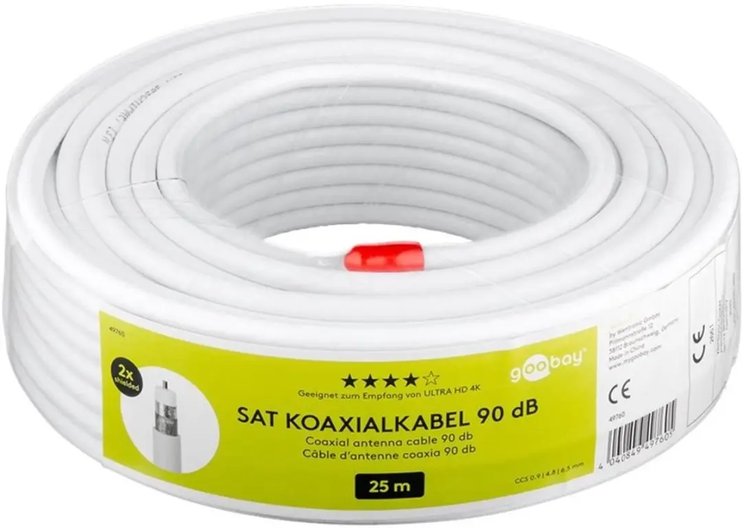 Goobay Coaxkabel CCS 90dB CPR Wit