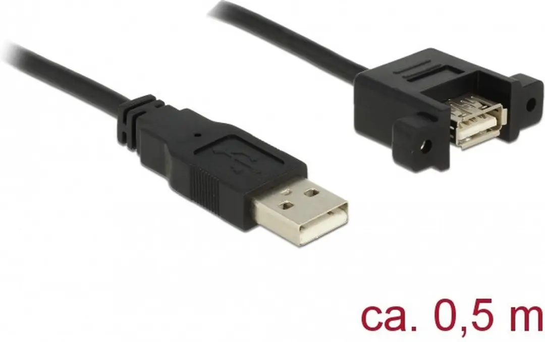 Delock USB 2.0 Type-A Kabel 0,5m - Zwart