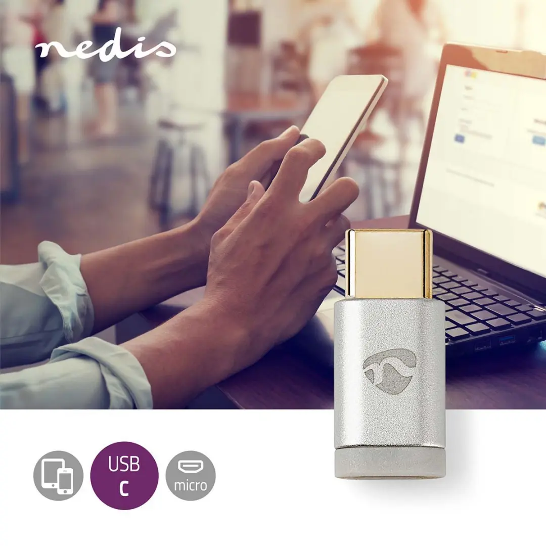 Nedis USB-C Adapter USB Micro-B Female - 480 Mbps - Zilver