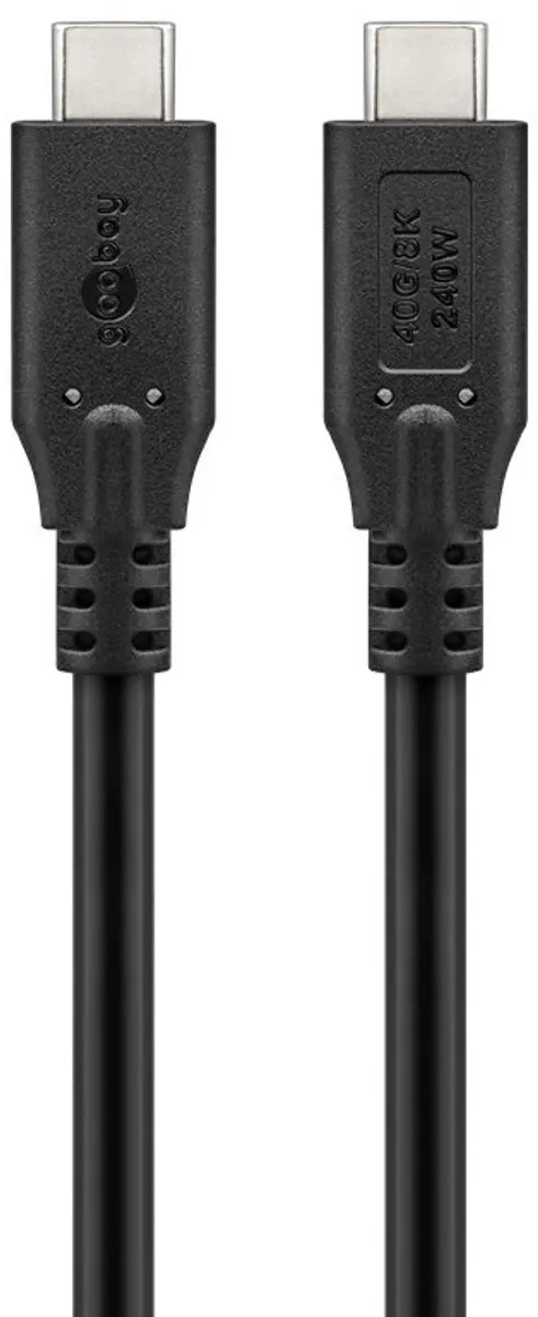 Goobay USB4 USB-C Kabel 40Gbps 240W 1,8m - Zwart