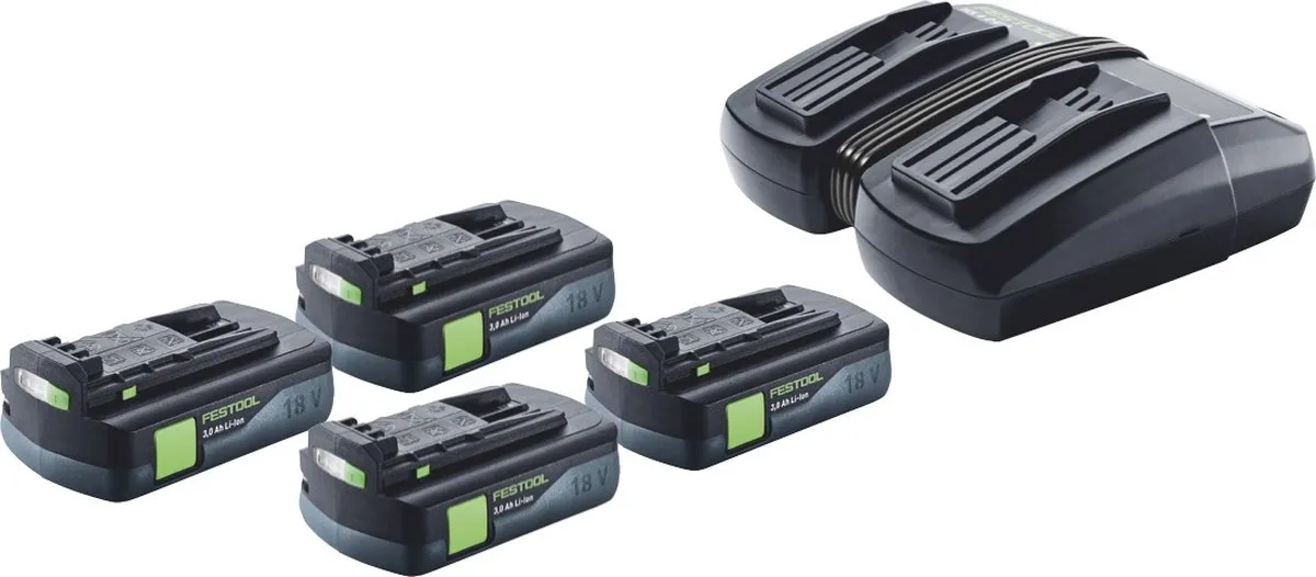 Festool BP 18 Li 3,0C Energieset 4x - 12Ah - TCL 6 DUO Oplader - afbeelding 5 van 5