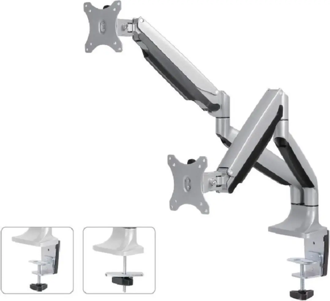 Neomounts NM-D750DSILVER Monitorarm 2 schermen 10-32" - Gasveer - Zilver