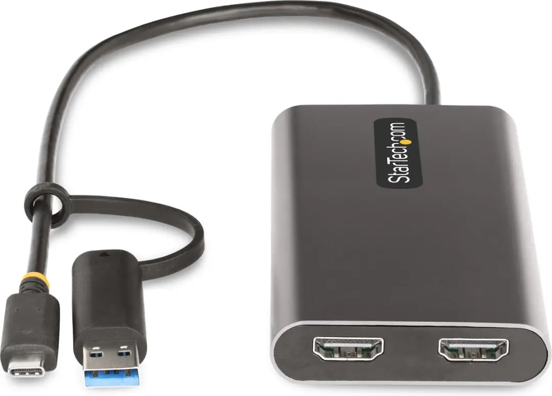 Startech 109B-USBC-HDMI USB-C naar Dual-HDMI Adapter 4K 60Hz - 100W Power Delivery - 30cm