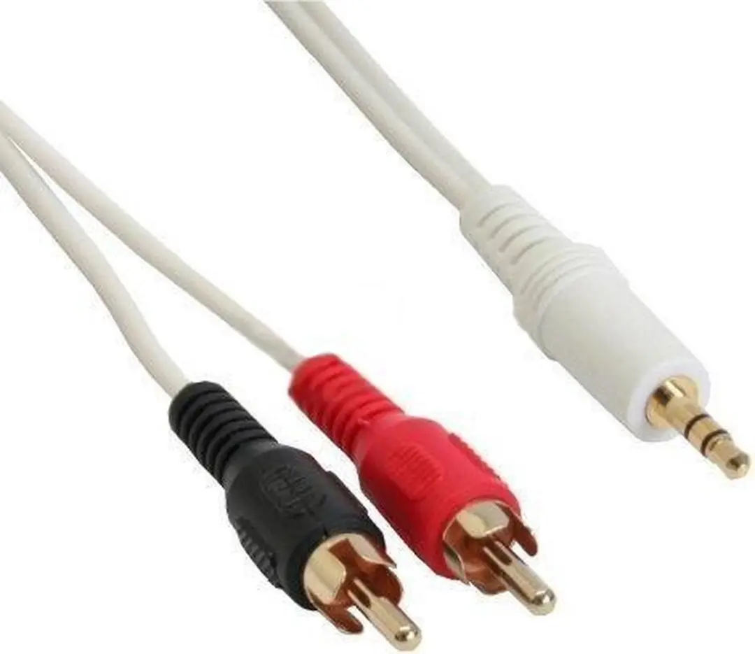 InLine Audiokabel 2x Tulp naar 3,5mm M - 1m - Wit/Goud