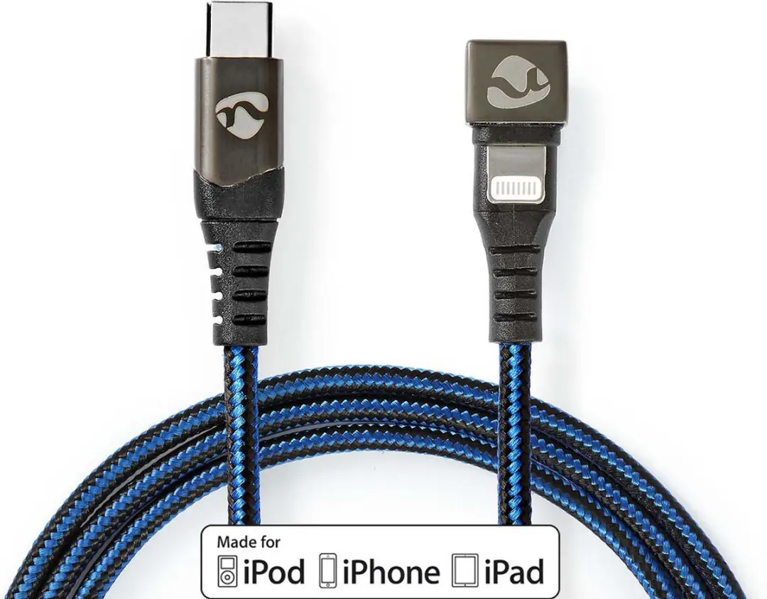 Nedis USB-C naar Apple Lightning Kabel 60W 1m