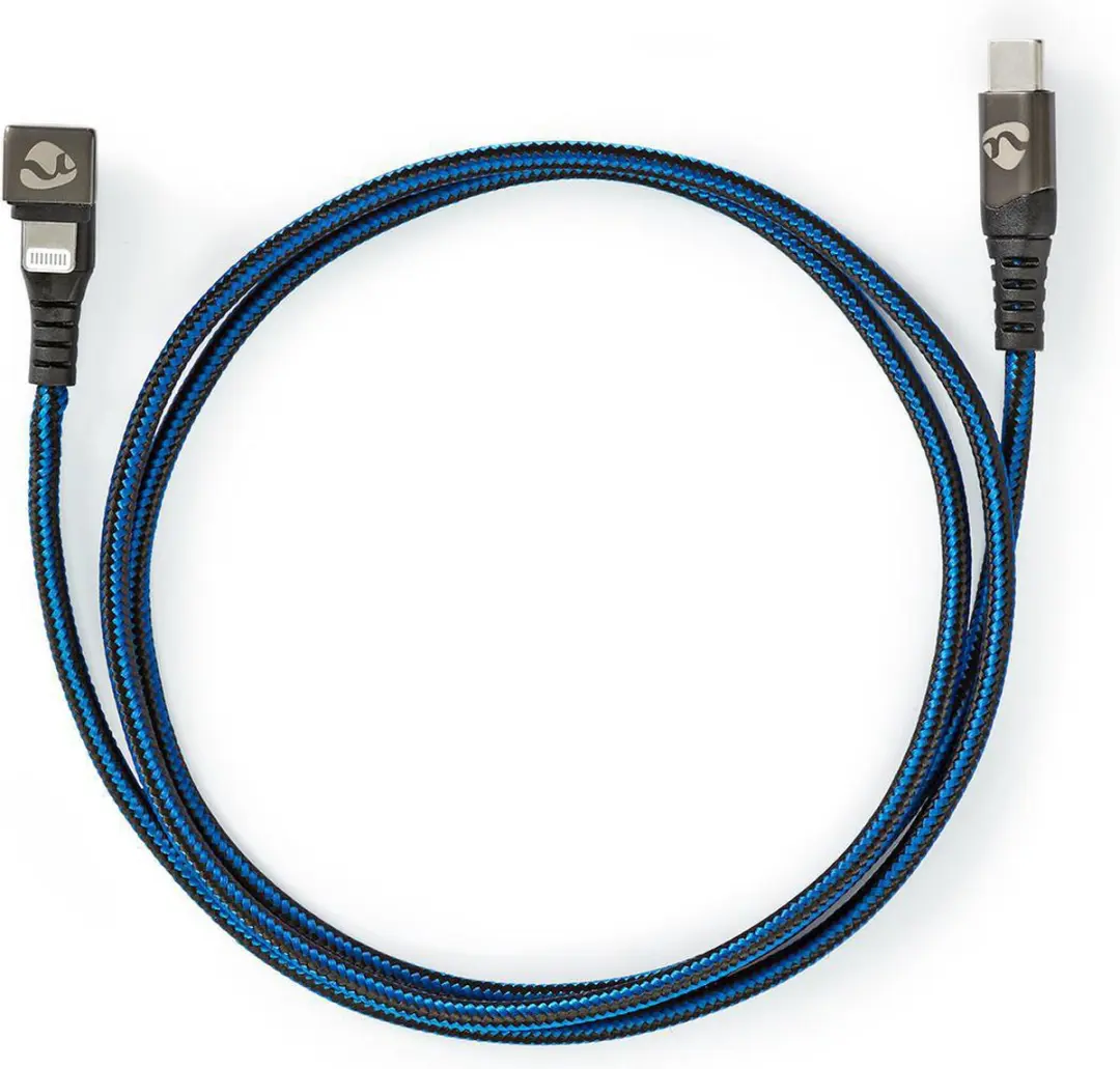 Nedis USB-C naar Apple Lightning Kabel 60W 1m - Blauw/Zwart