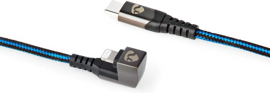 Nedis USB-C naar Apple Lightning Kabel 60W 1m - Blauw/Zwart
