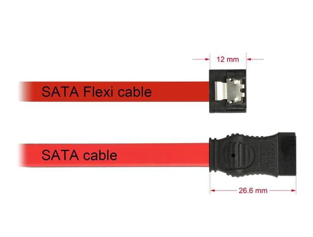 Delock SATA FLEXI Datakabel 6Gbit/s - 0,5m - Rood