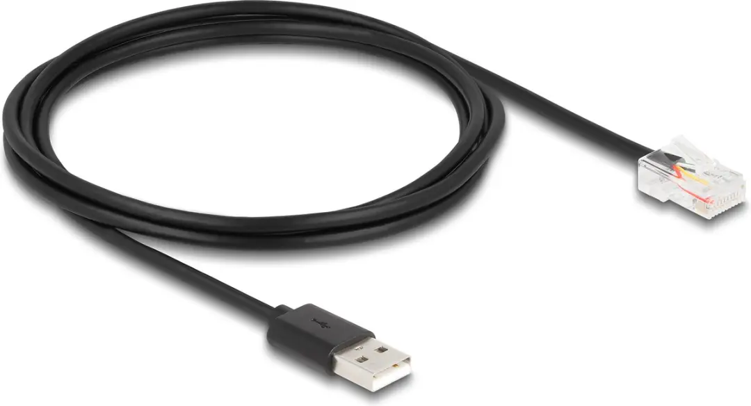 Delock USB 2.0 Type-A naar RJ50 Communicatiekabel 2m - Zwart
