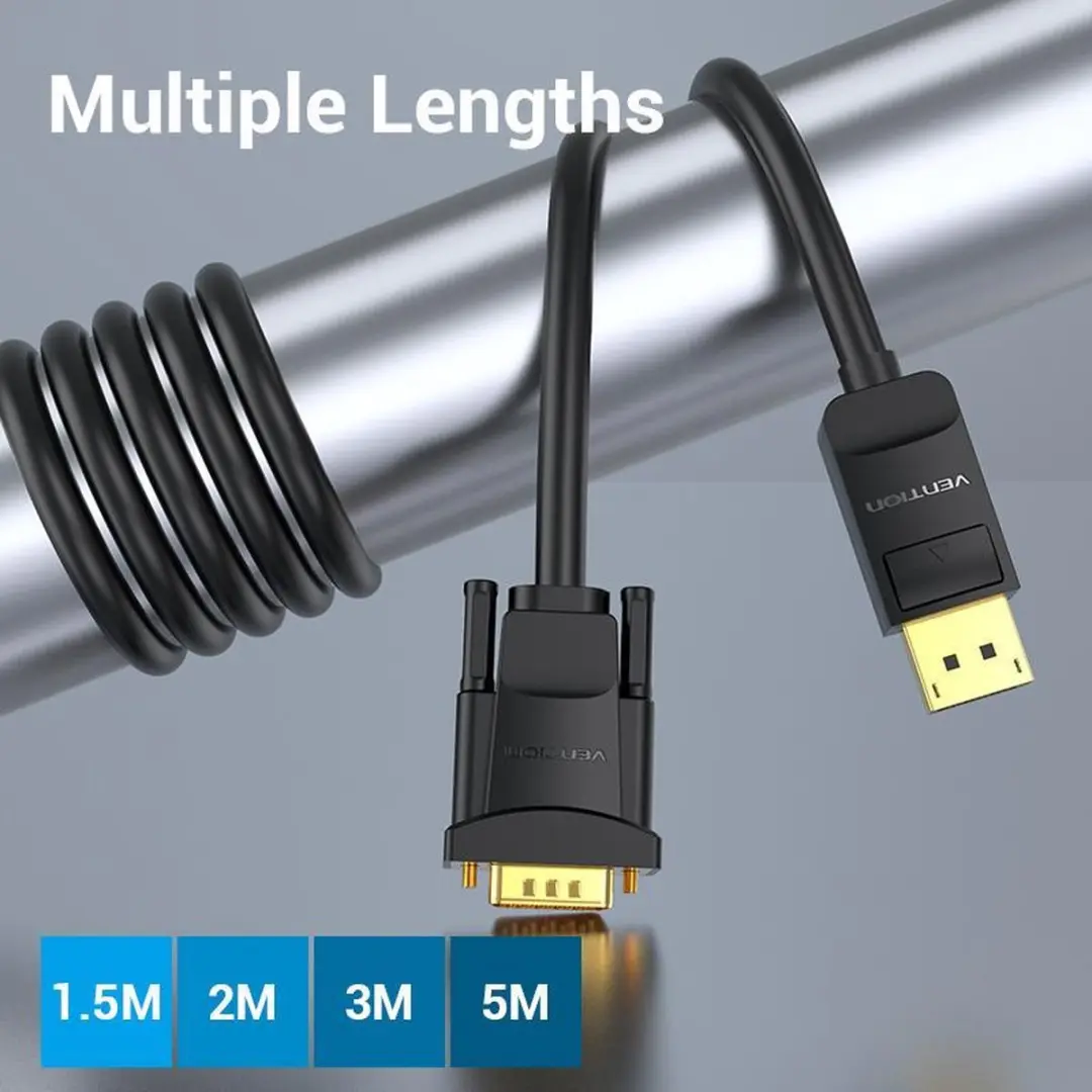 Vention DisplayPort naar VGA Kabel 1080P 2m - Zwart