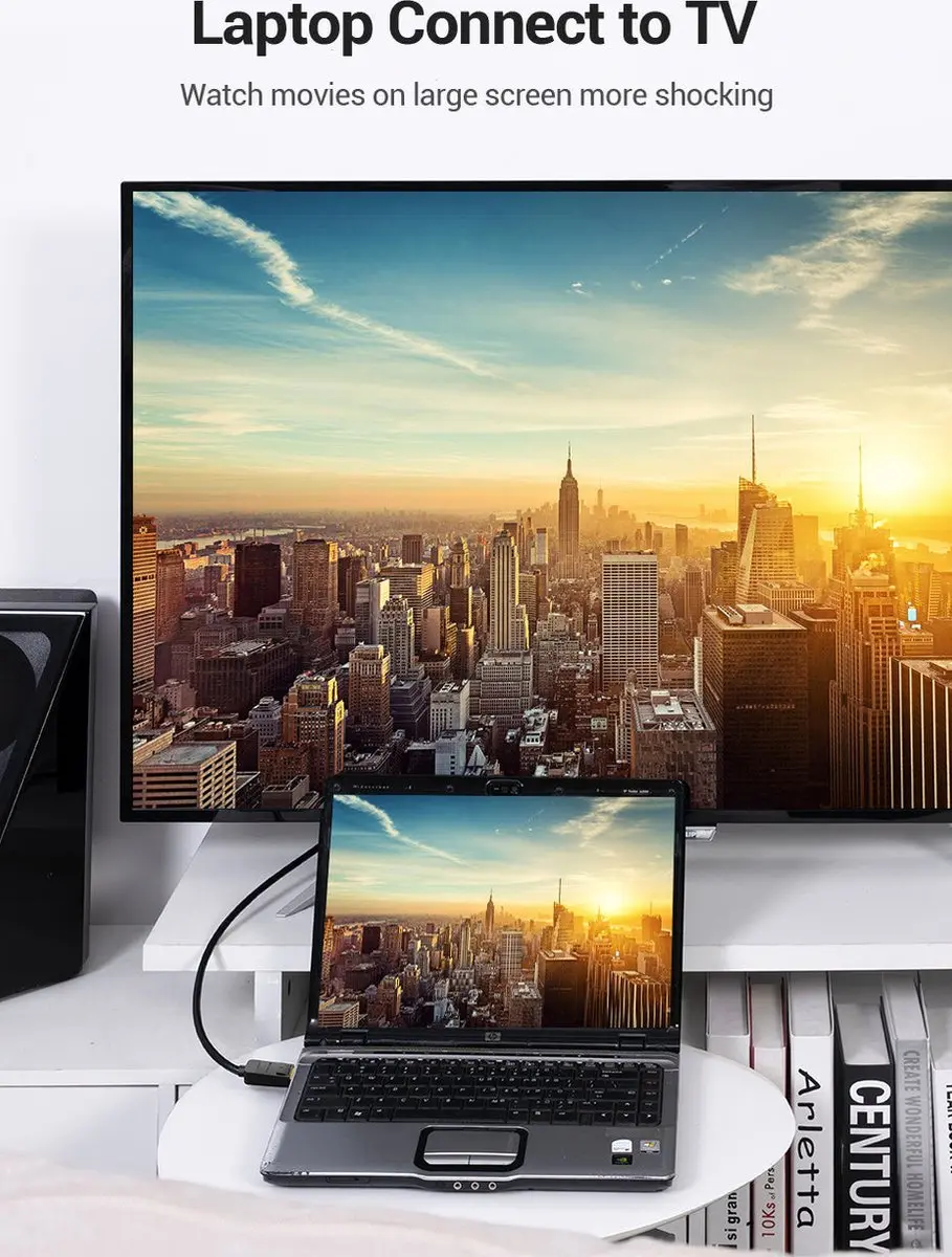 Vention DisplayPort naar VGA Kabel 1080P 2m - Zwart