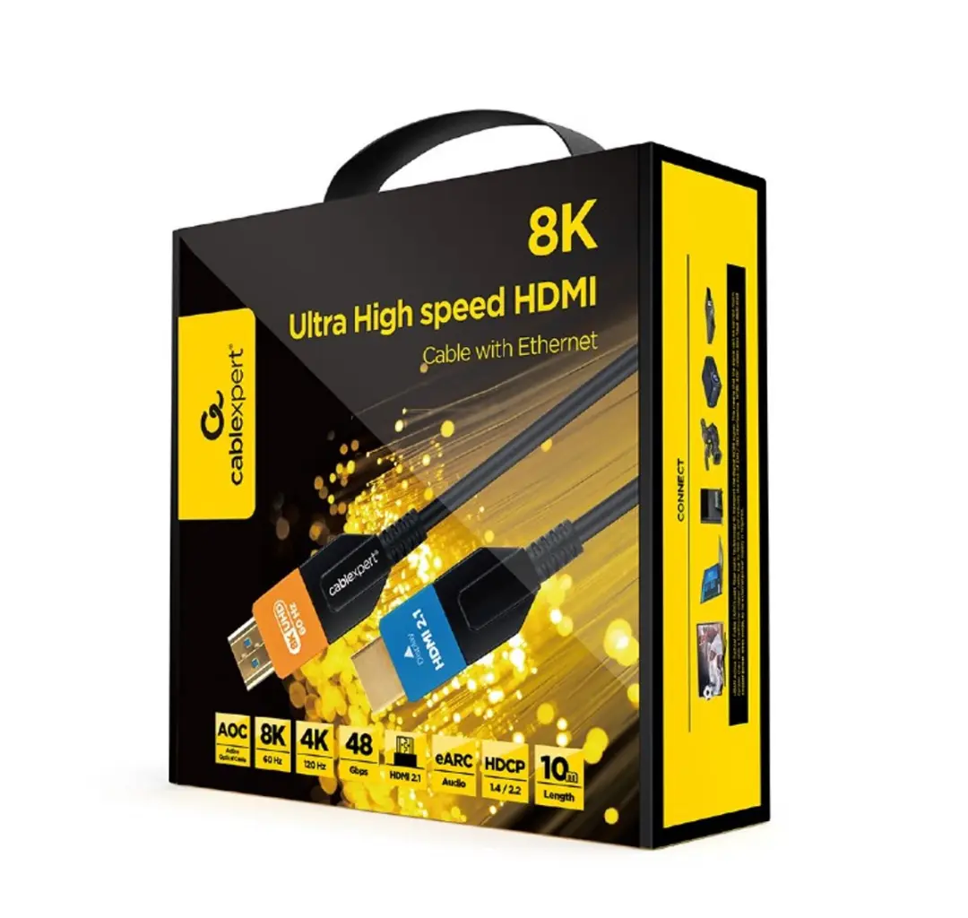 Gembird HDMI 2.1 Glasvezelkabel 10m - 8K60Hz - eARC - Zwart