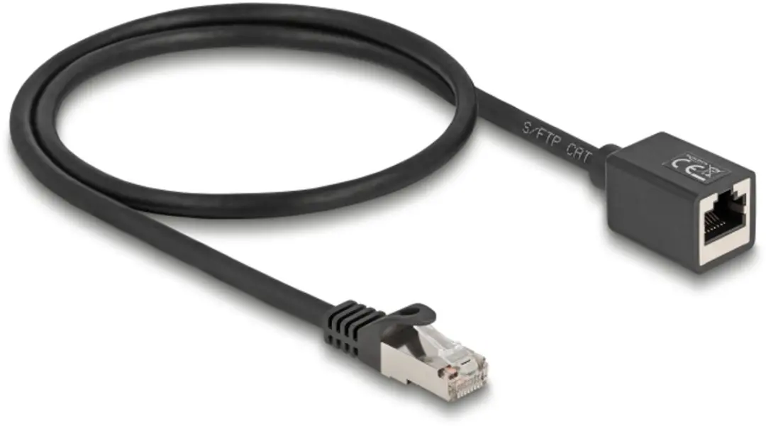 Delock Netwerkverlengkabel Cat.6A S/FTP RJ45 - 0,5m - Zwart